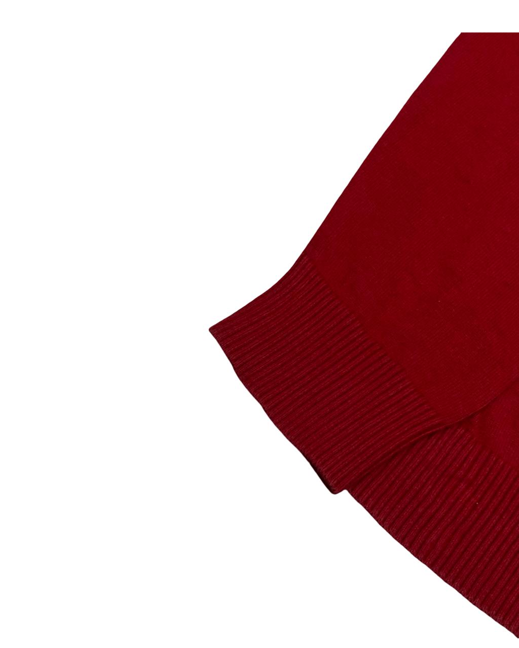 Nautica Red Quarter-Zip Mock Neck Sweater | Size Medium | Chest 22”