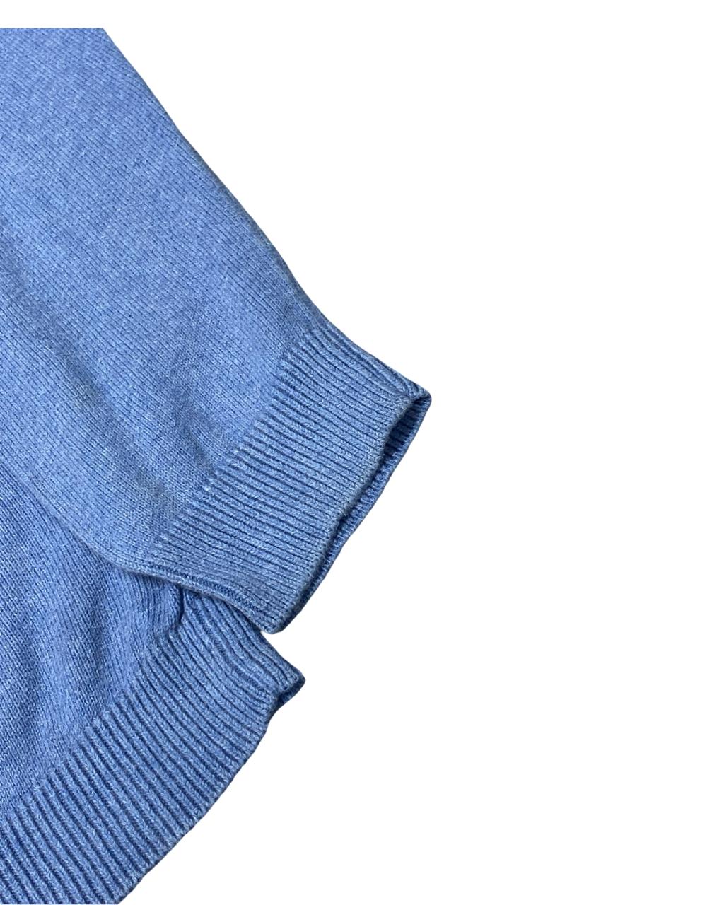 Chaps Blue Crewneck Sweater with Chest Stripe | Size Large | Chest 23”