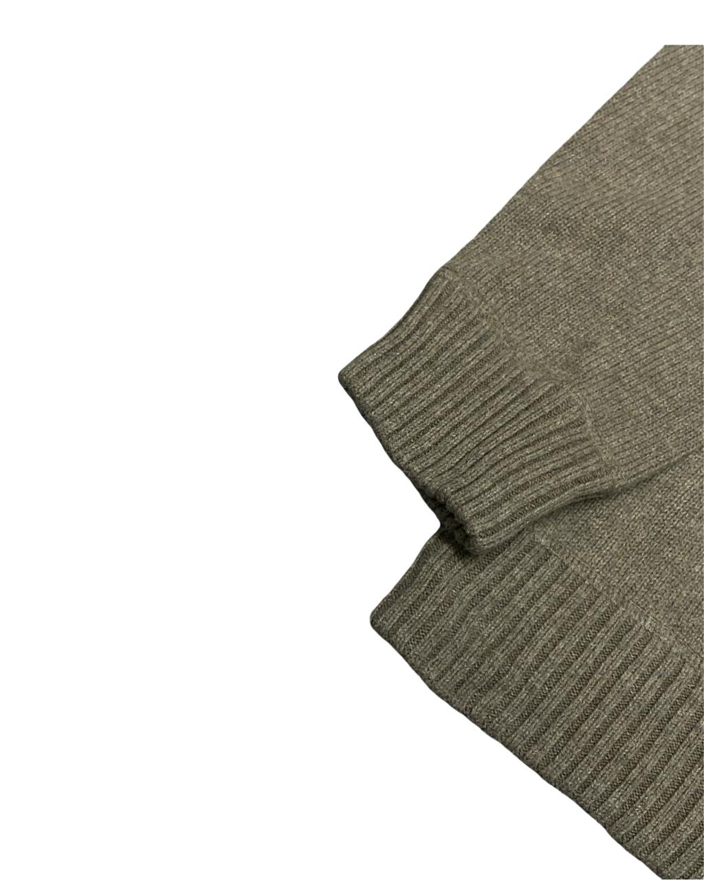 Eddie Bauer Taupe Heather Quarter-Zip Sweater | Size Large | Chest 24.5”