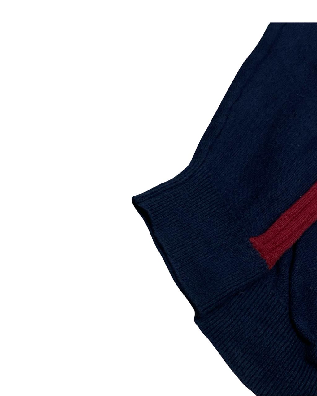 Nautica Navy & Red Full-Zip Track Sweater | Size Large | Chest 25”