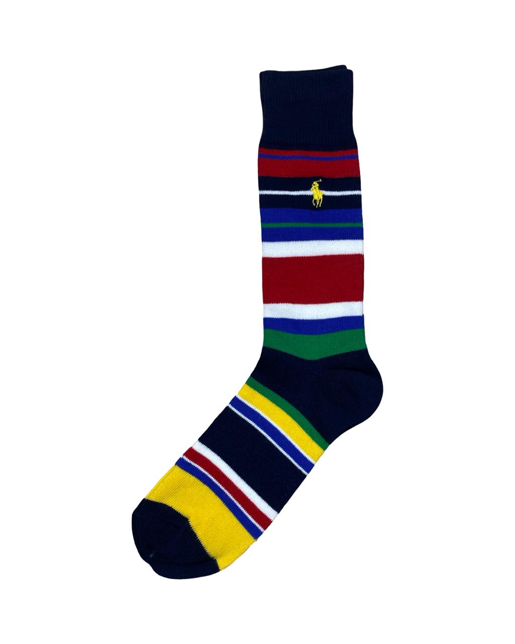 Ralph Lauren 3-Pair Color Stripe & Polo Bear Socks Set – Multi | Factory Leftovers