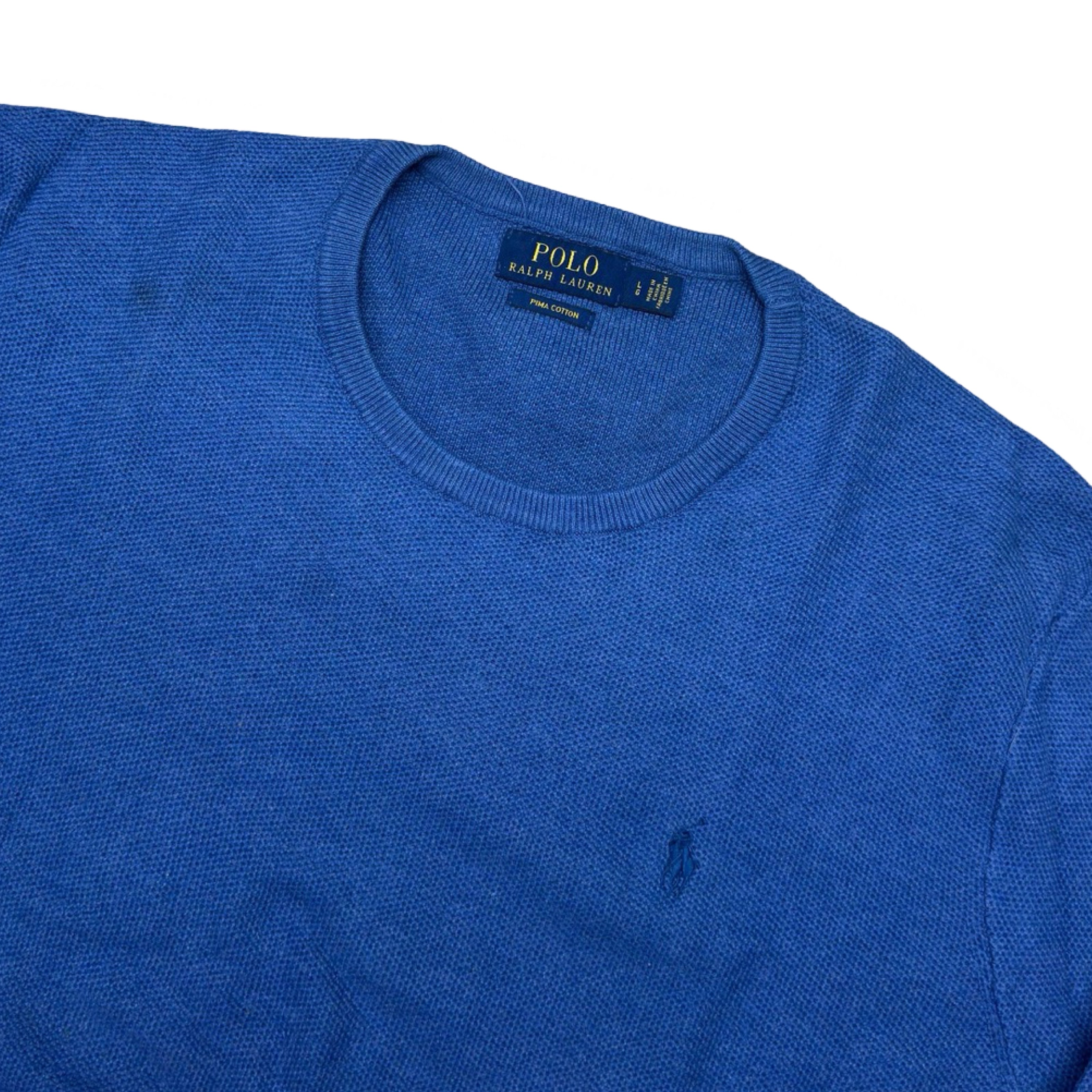 Polo Ralph Lauren Blue Knitted Texture Sweater | Large