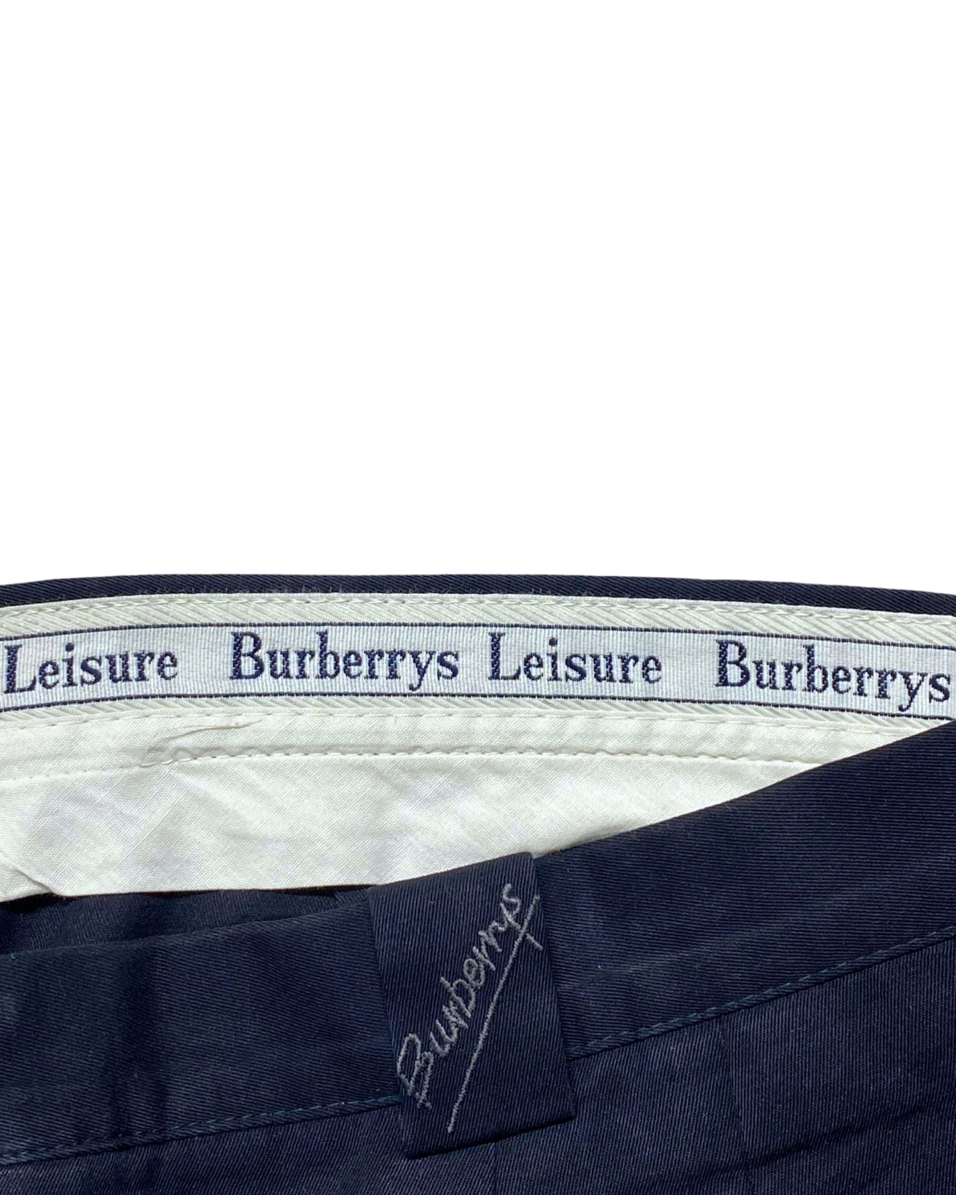 Burberrys Leisure Pleated Trousers – Classic Navy Blue | Waist 38” | Length 41”