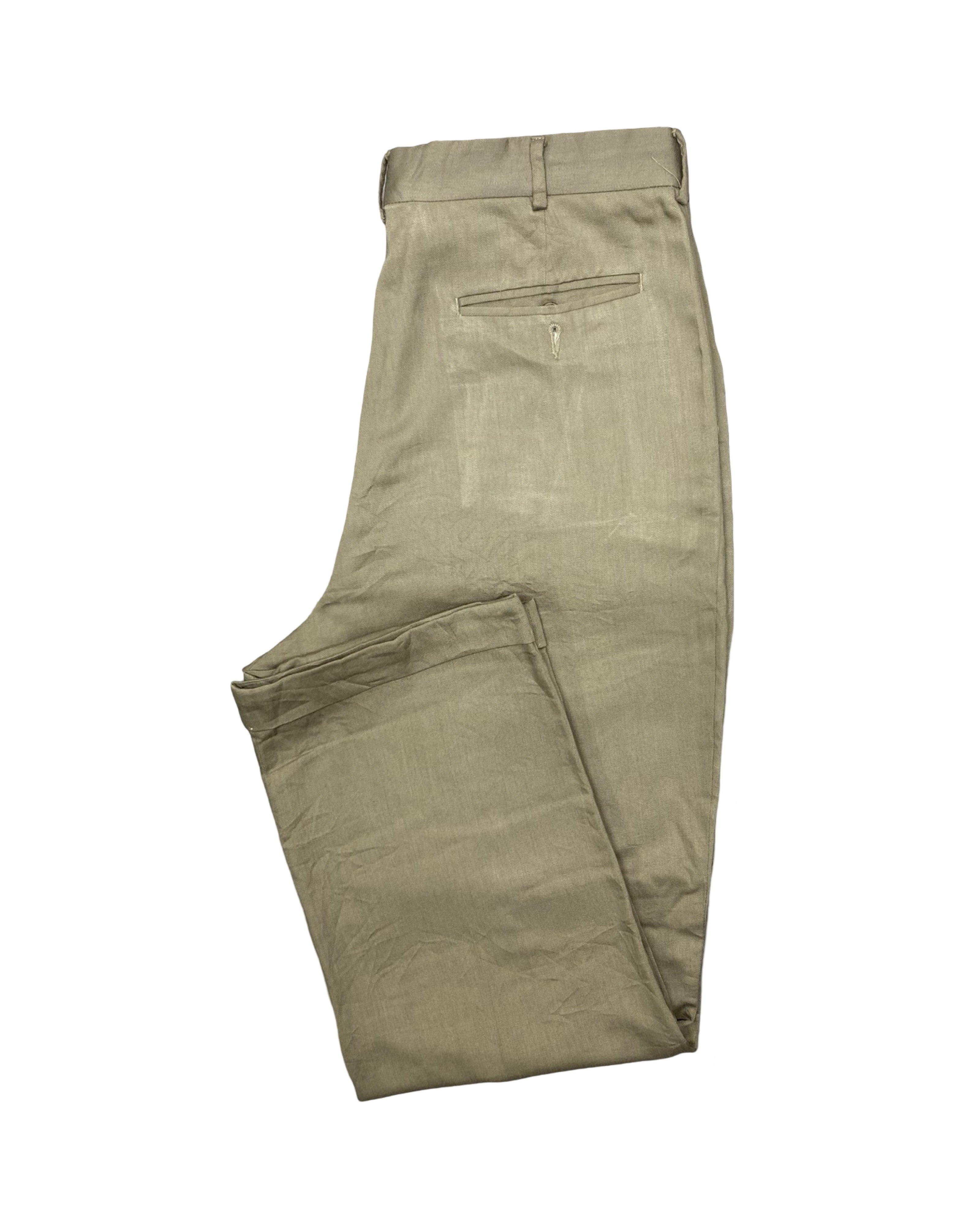 Chaps Ralph Lauren Beige Trousers – Classic Pleated Casual | Waist 33” | Length 42”