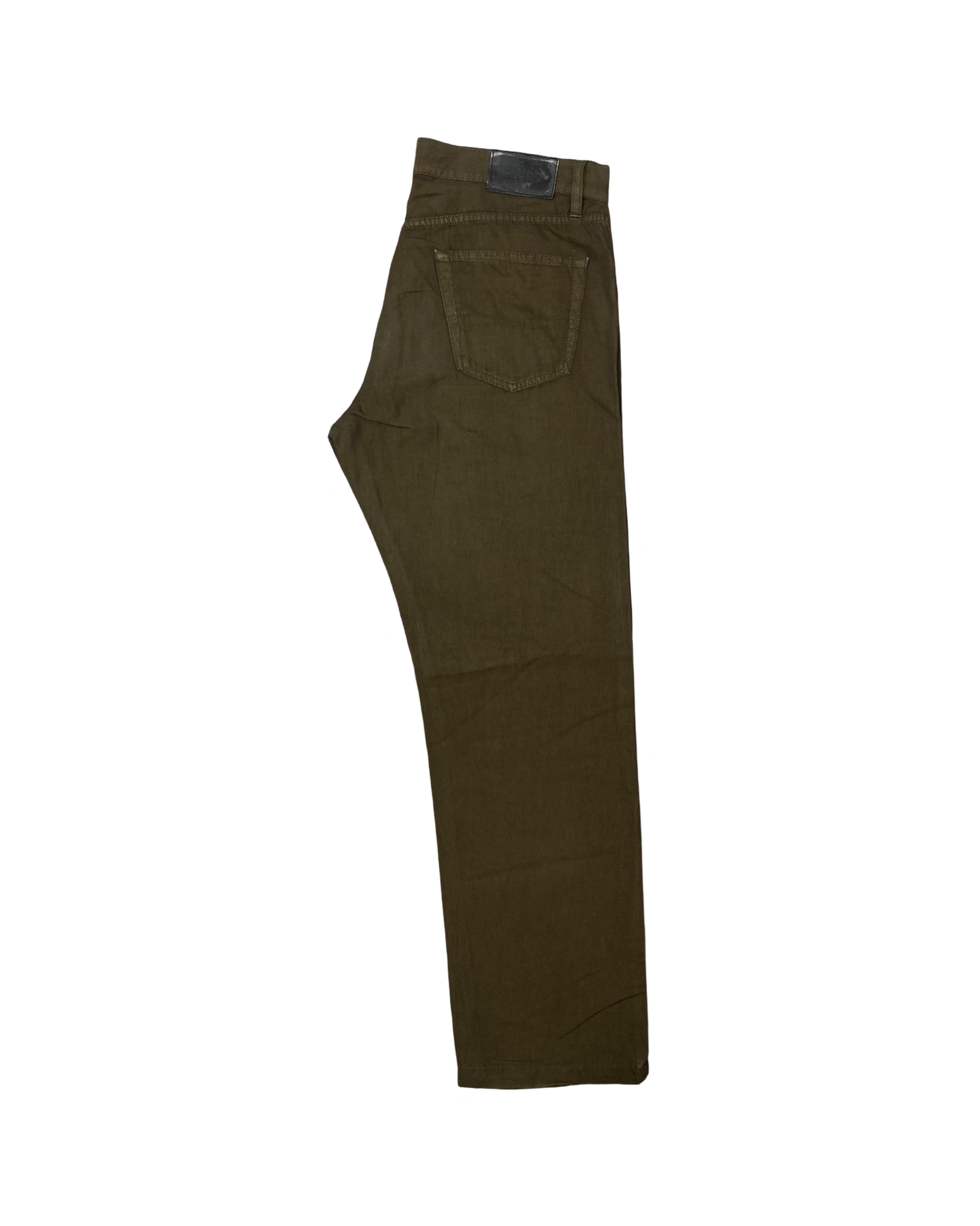 Hugo Boss Olive Denim Pants – Refined Utility Style | Waist 35” | Length 42”