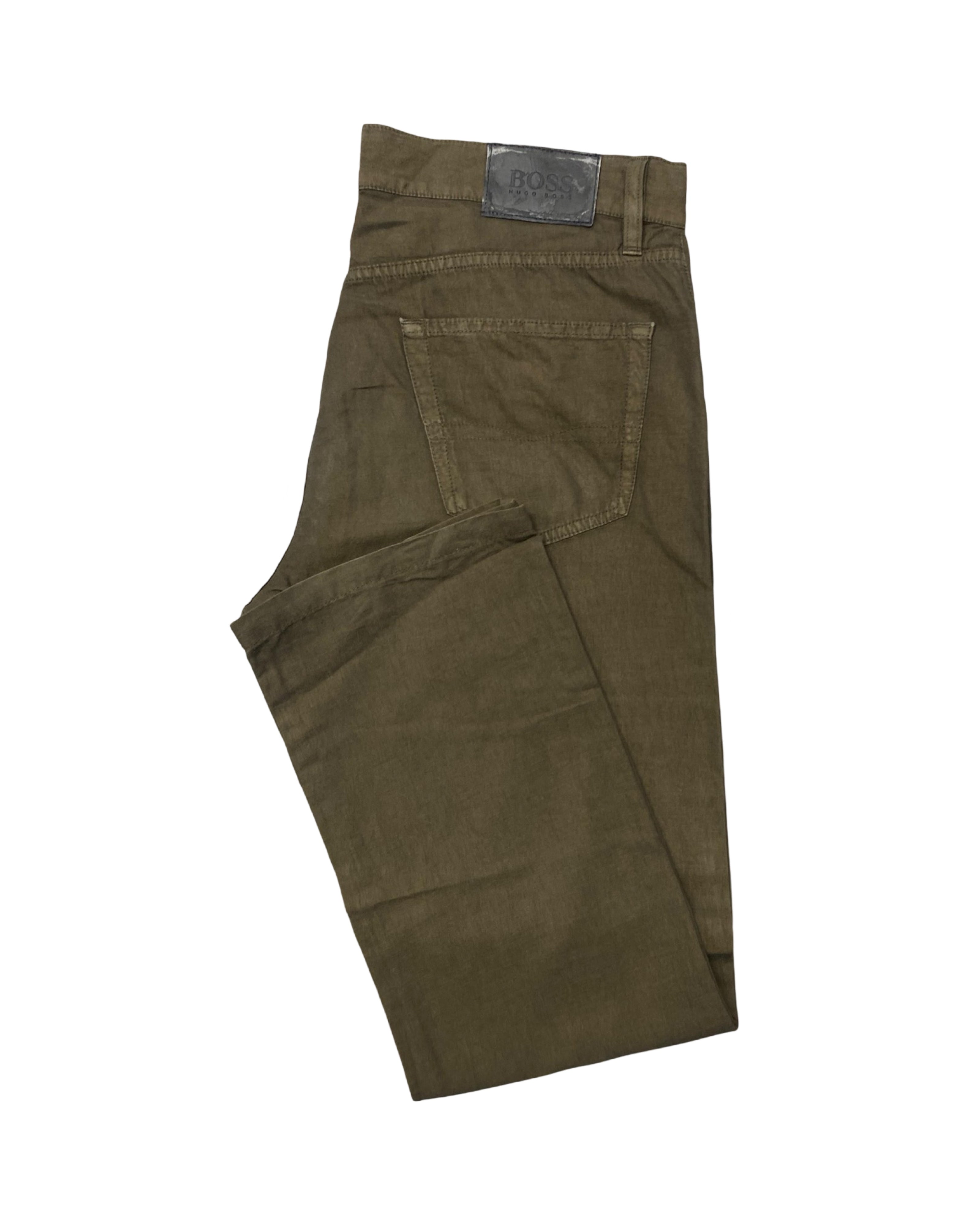 Hugo Boss Olive Denim Pants – Refined Utility Style | Waist 35” | Length 42”