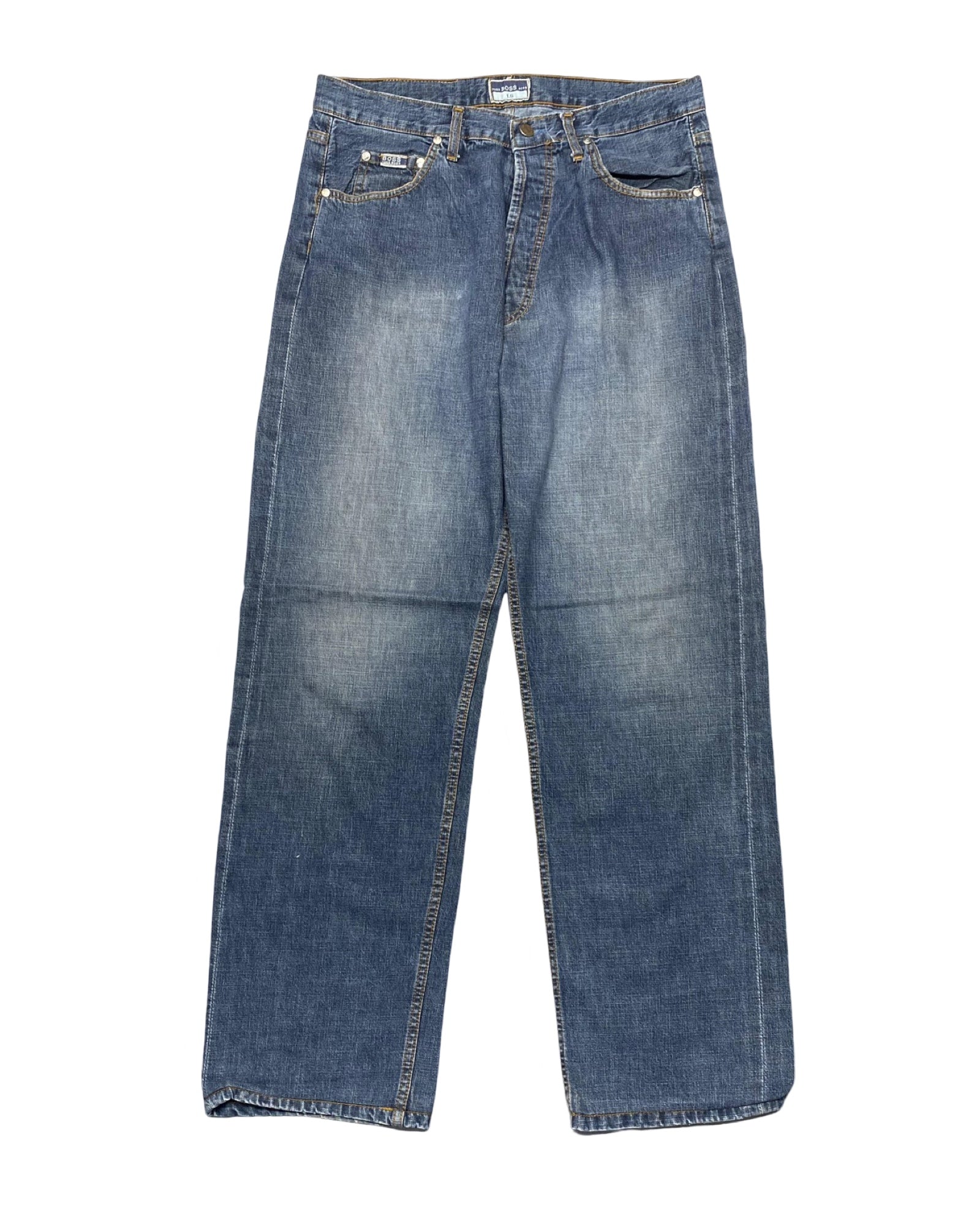 Hugo Boss Faded Relaxed-Fit Blue Jeans | Waist 32” | Length 41.5”