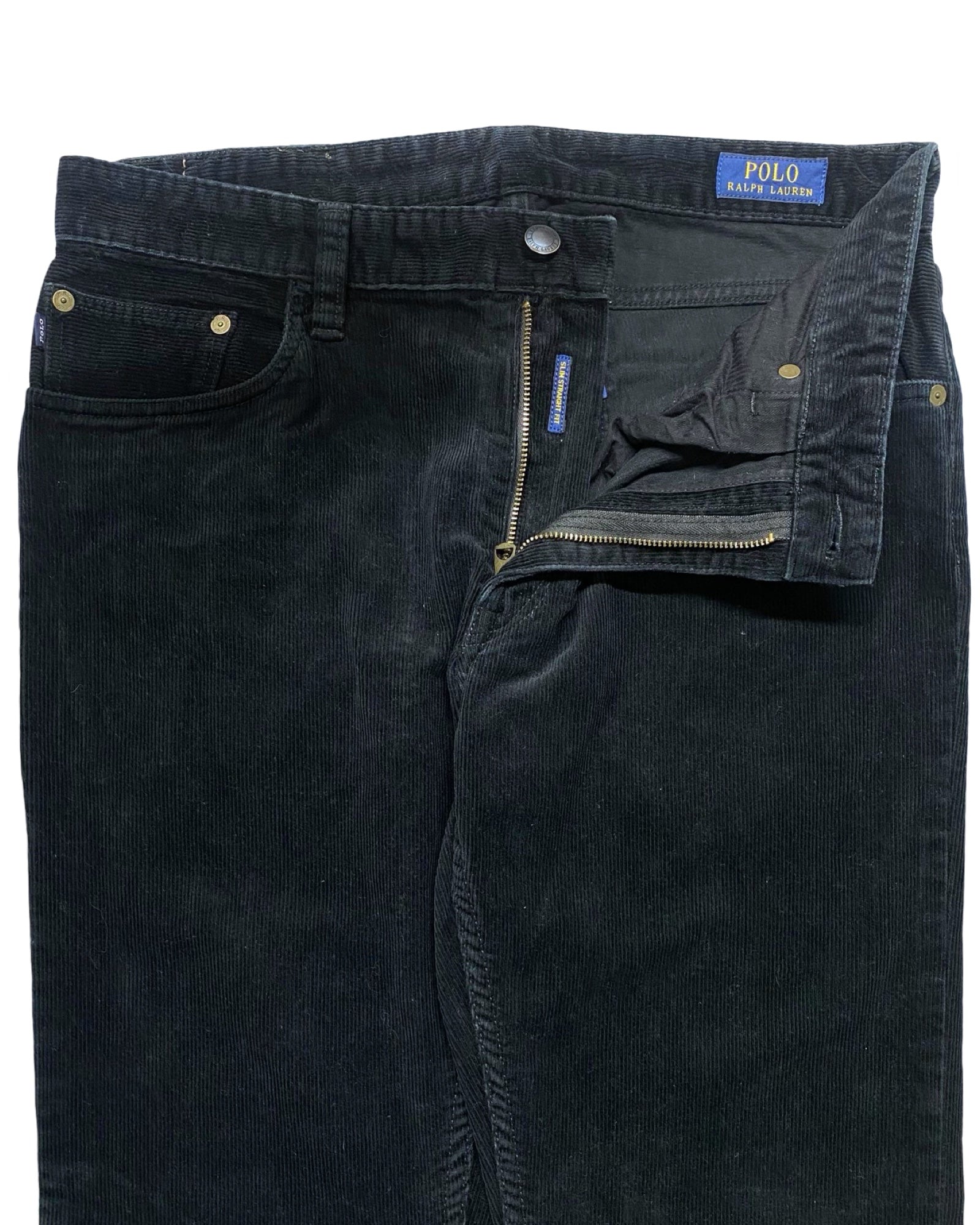 Polo Ralph Lauren Black Corduroy Jeans - Slim Straight Fit | Waist 32” | Length 42.5”