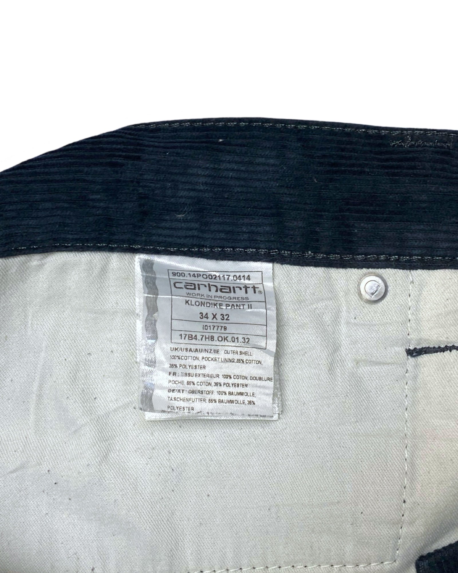 Carhartt WIP Klondike Corduroy Jeans | Waist 34” | Length 41.5”