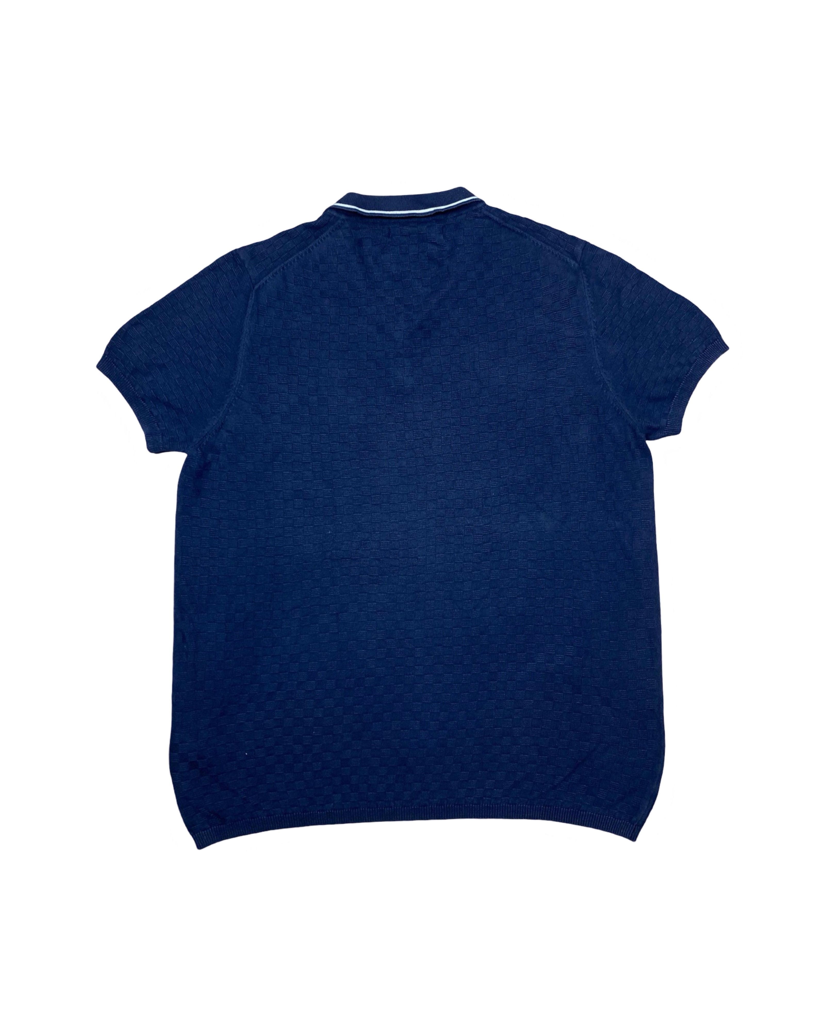 Ben Sherman Navy Blue Knitted Polo Shirt | XL | Chest 23”