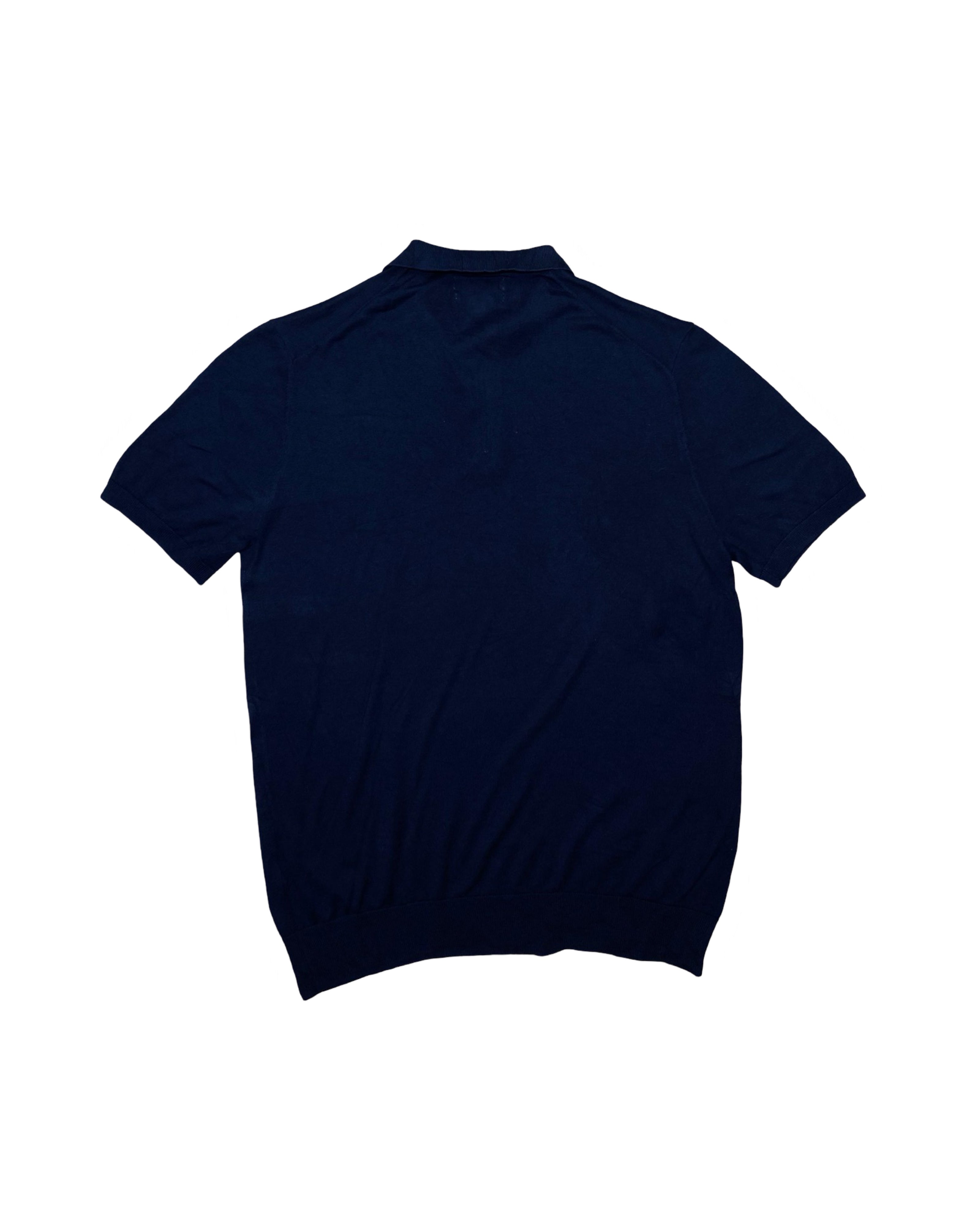 Autograph Navy Blue Knitted Polo Shirt | Large | Chest 22.5”