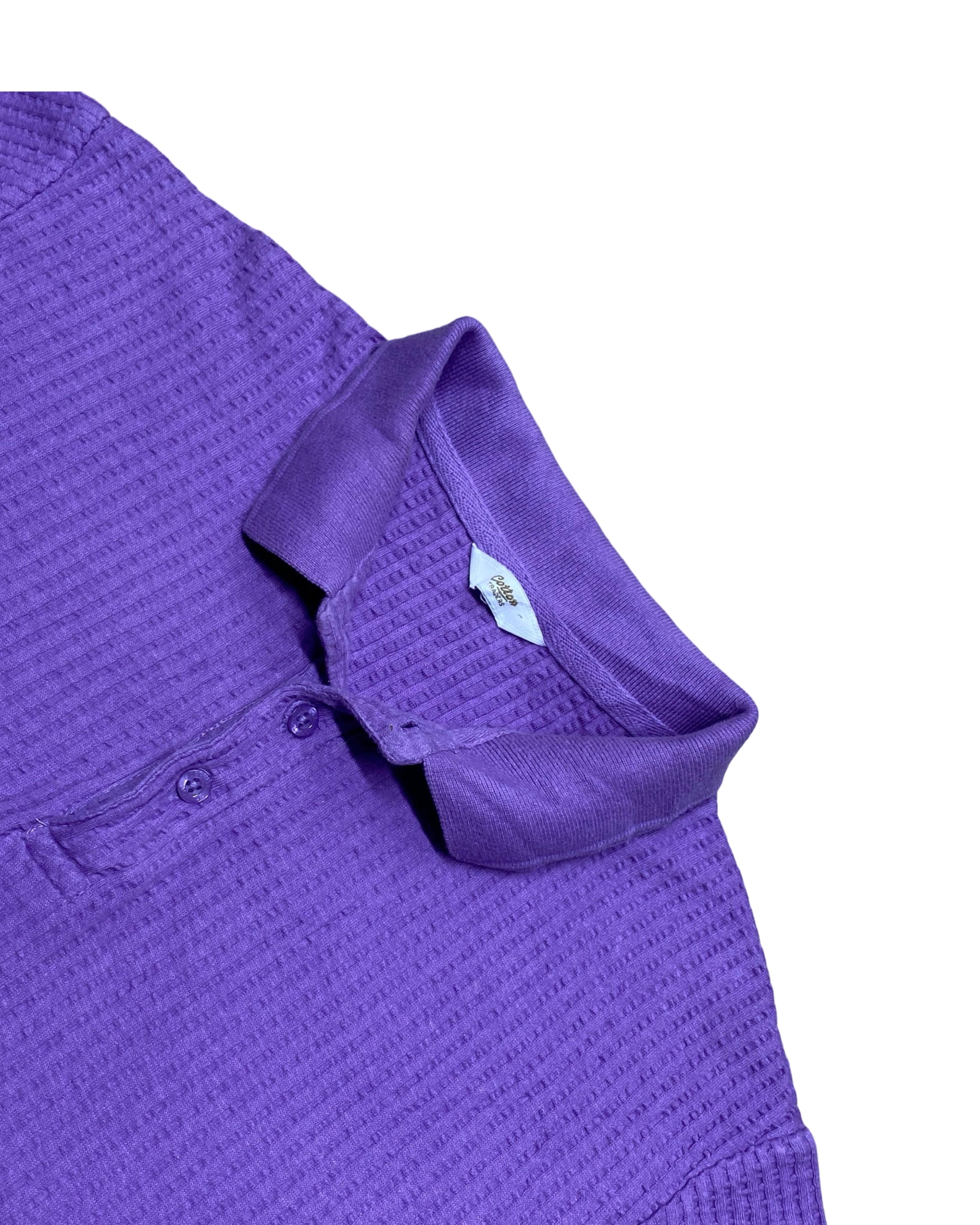 Cotton Traders Purple Knitted Polo Shirt | M | Chest 22”