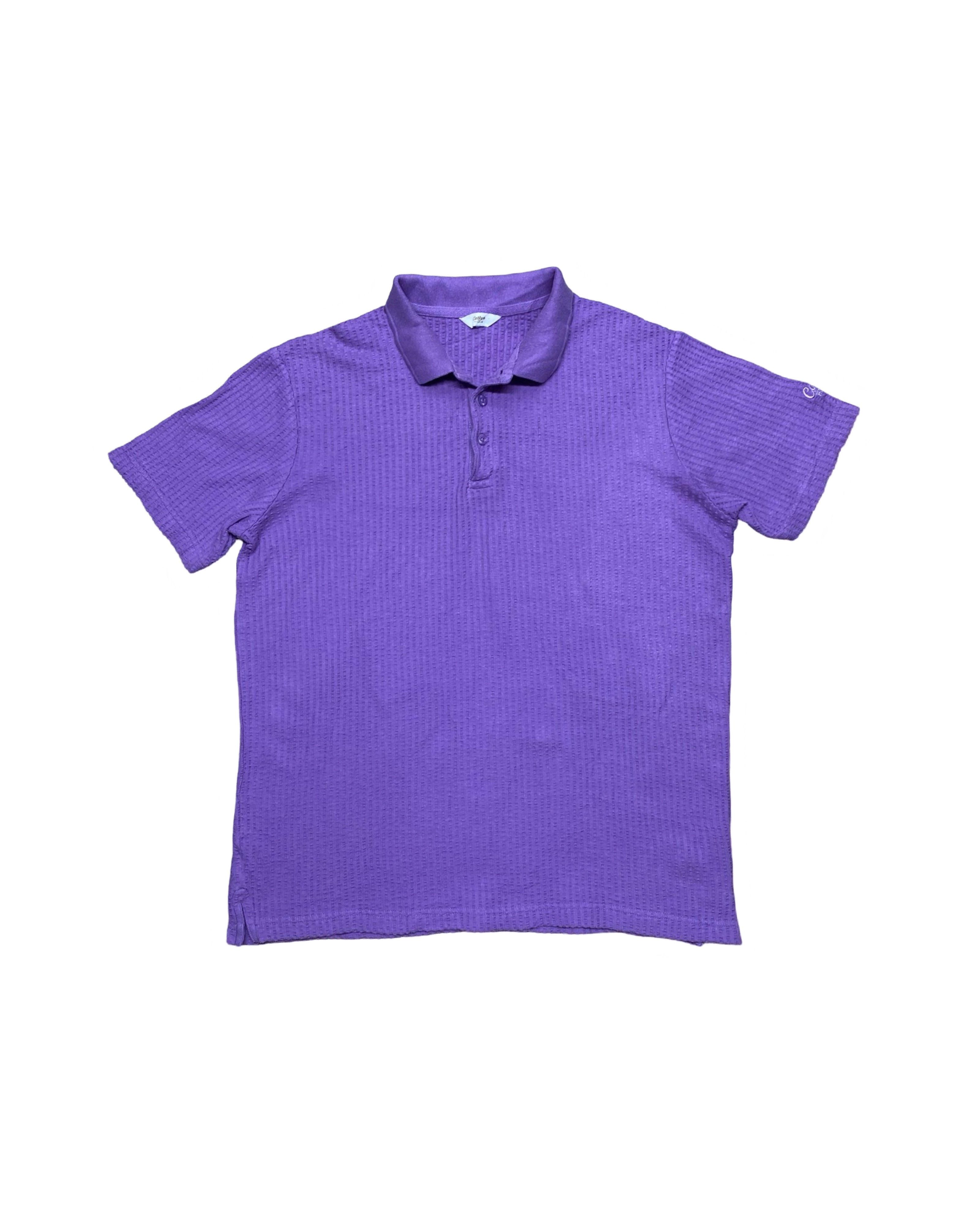 Cotton Traders Purple Knitted Polo Shirt | M | Chest 22”