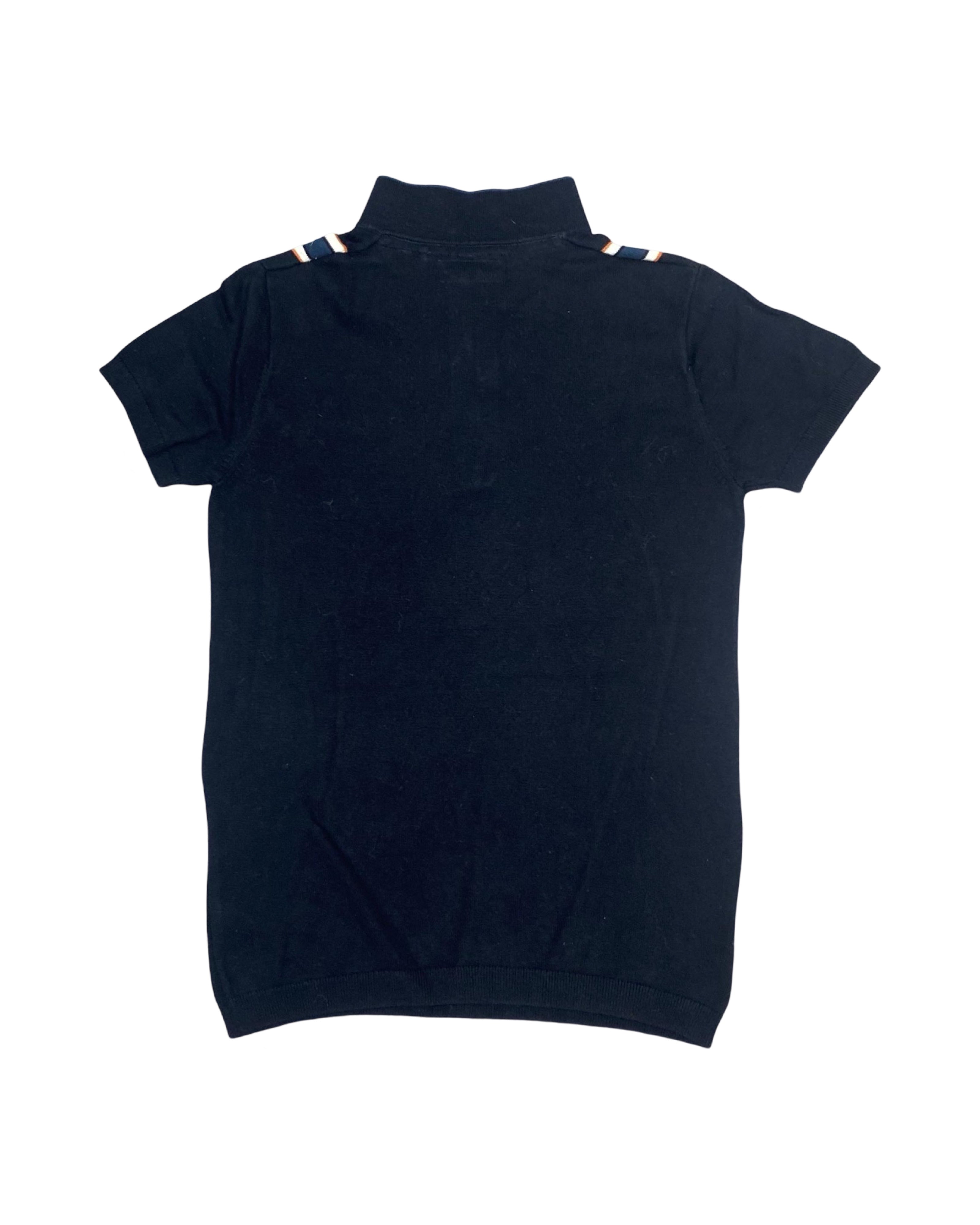 NEXT Navy Stripe Quarter-Zip Polo | Small | Chest 17”