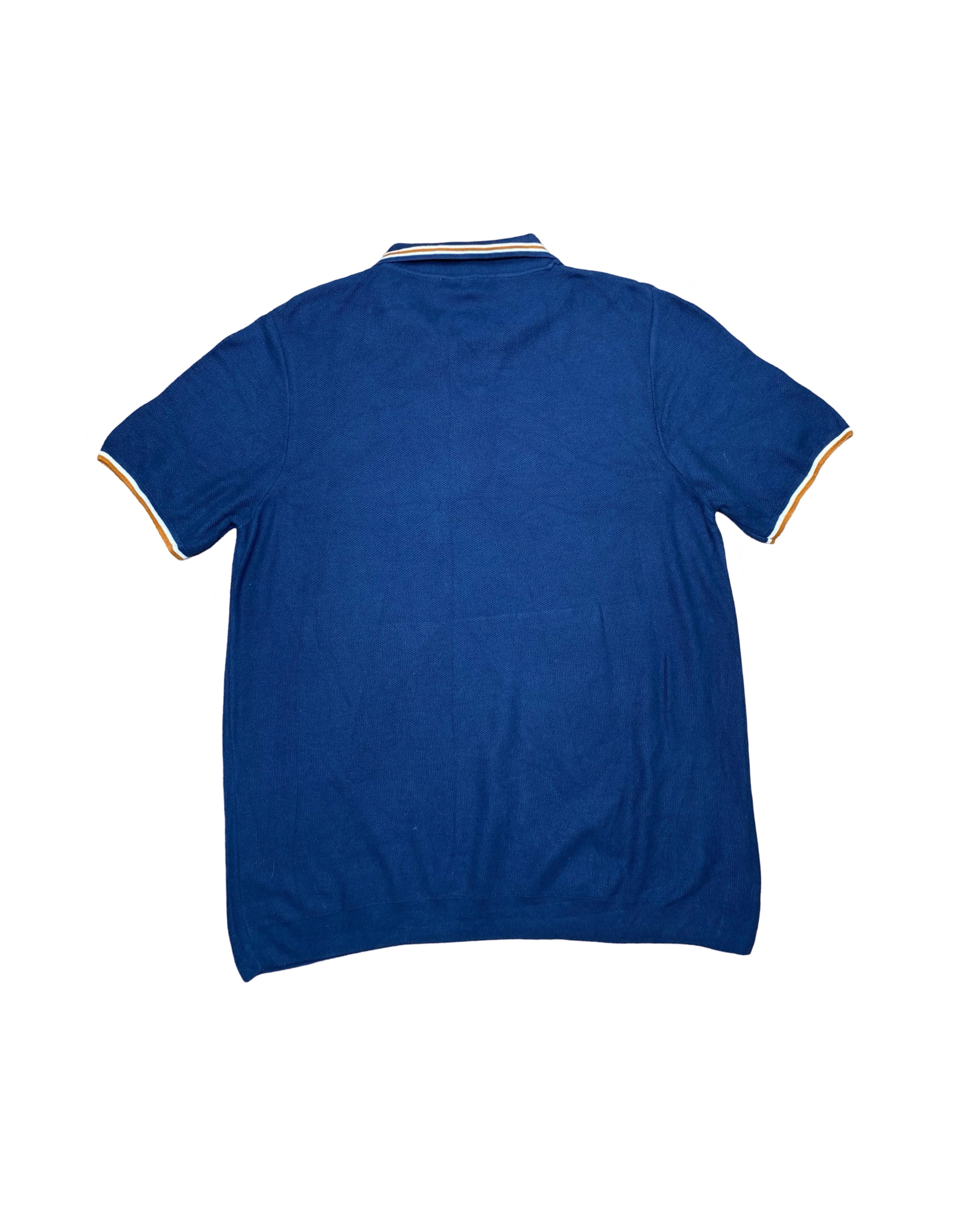 George Blue Knitted Polo Shirt | XL | Chest 24”