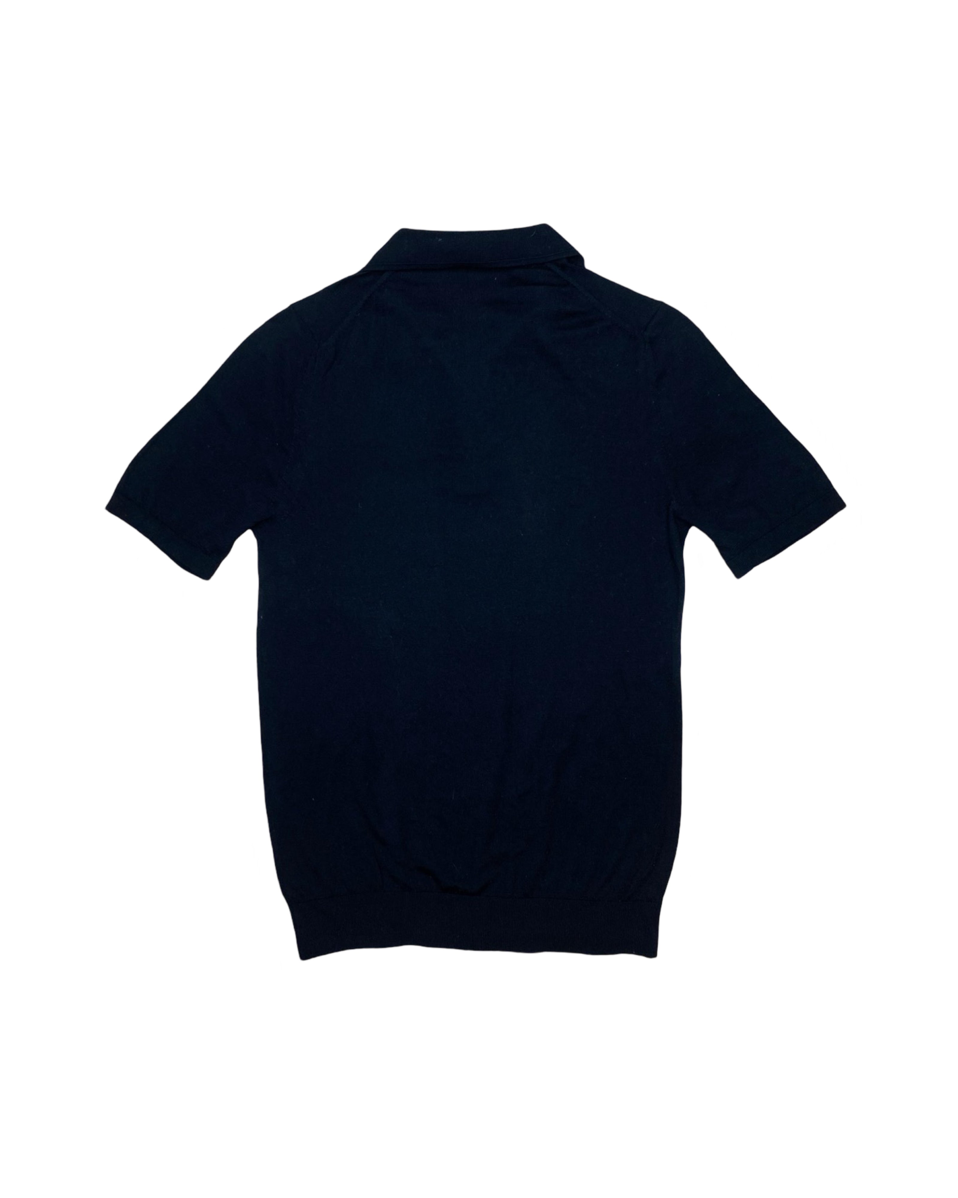 REISS Black Zip Polo Shirt | Small | Chest 18”