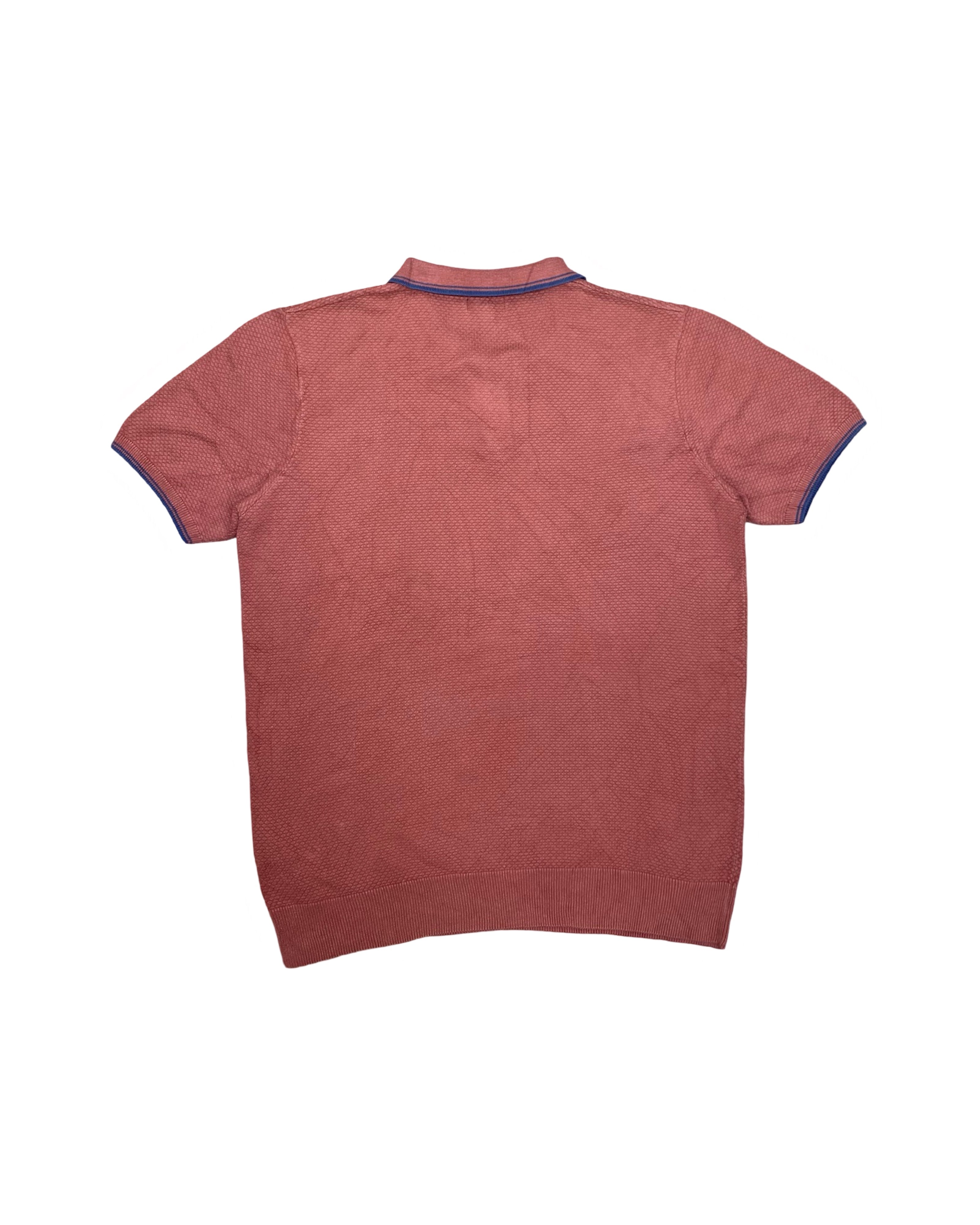 Jacamo Dusty Rose Knitted Polo Shirt | Large | Chest 22.5”