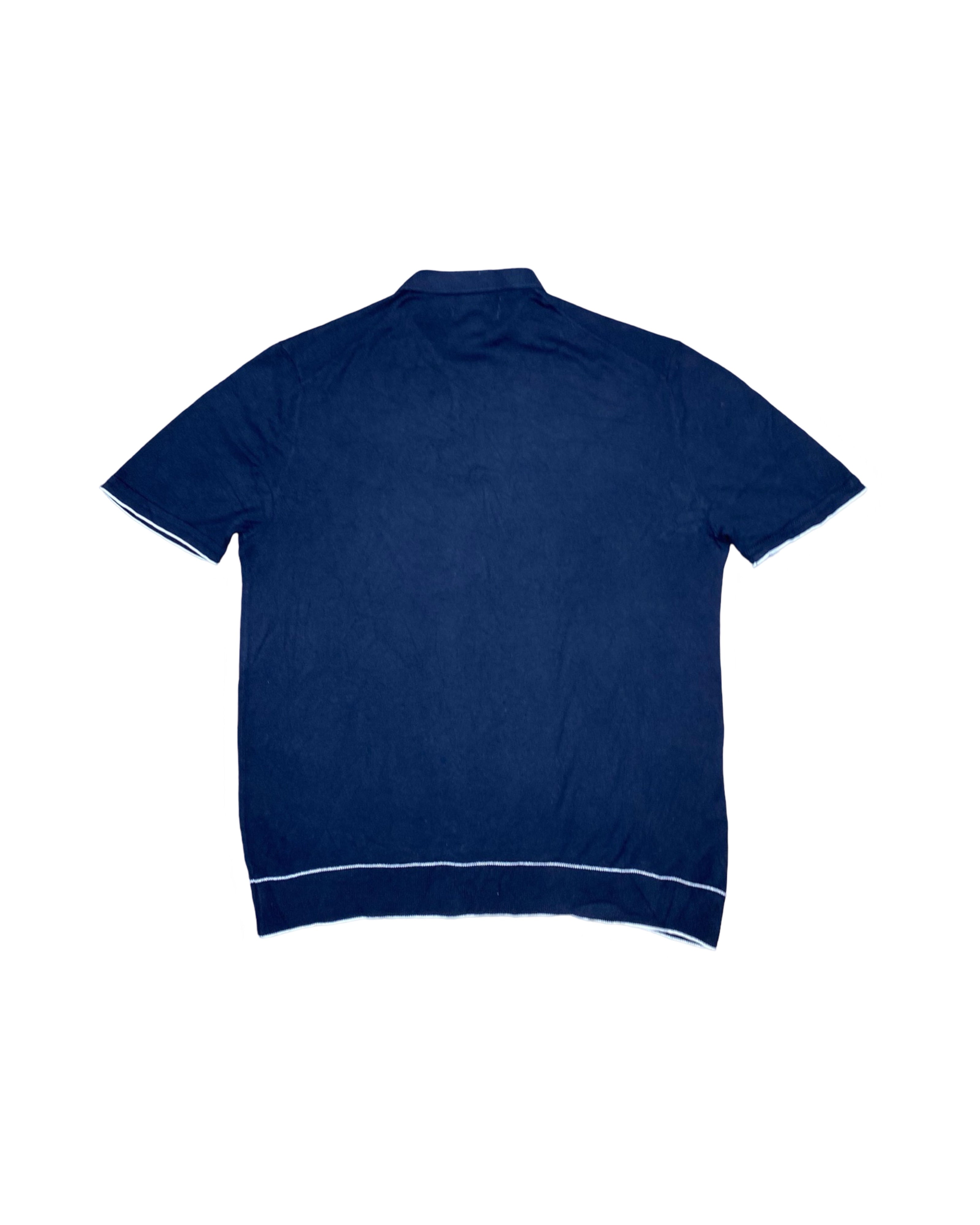 Autograph Navy Blue Half-Zip Knit Polo Shirt | XL | Chest 23”