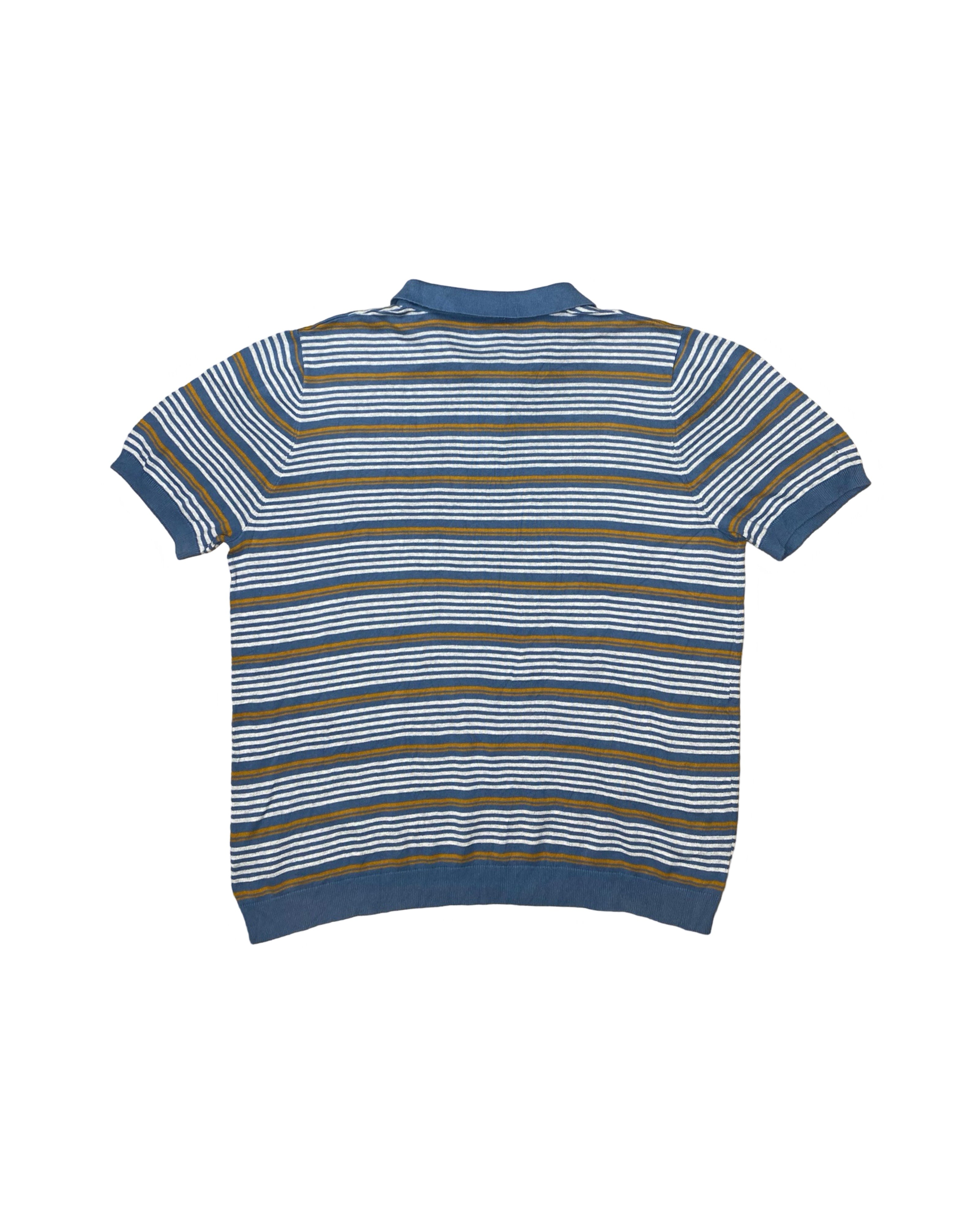 Easy Multicolor Striped Knitted Polo Shirt | XXL | Chest 25.5”