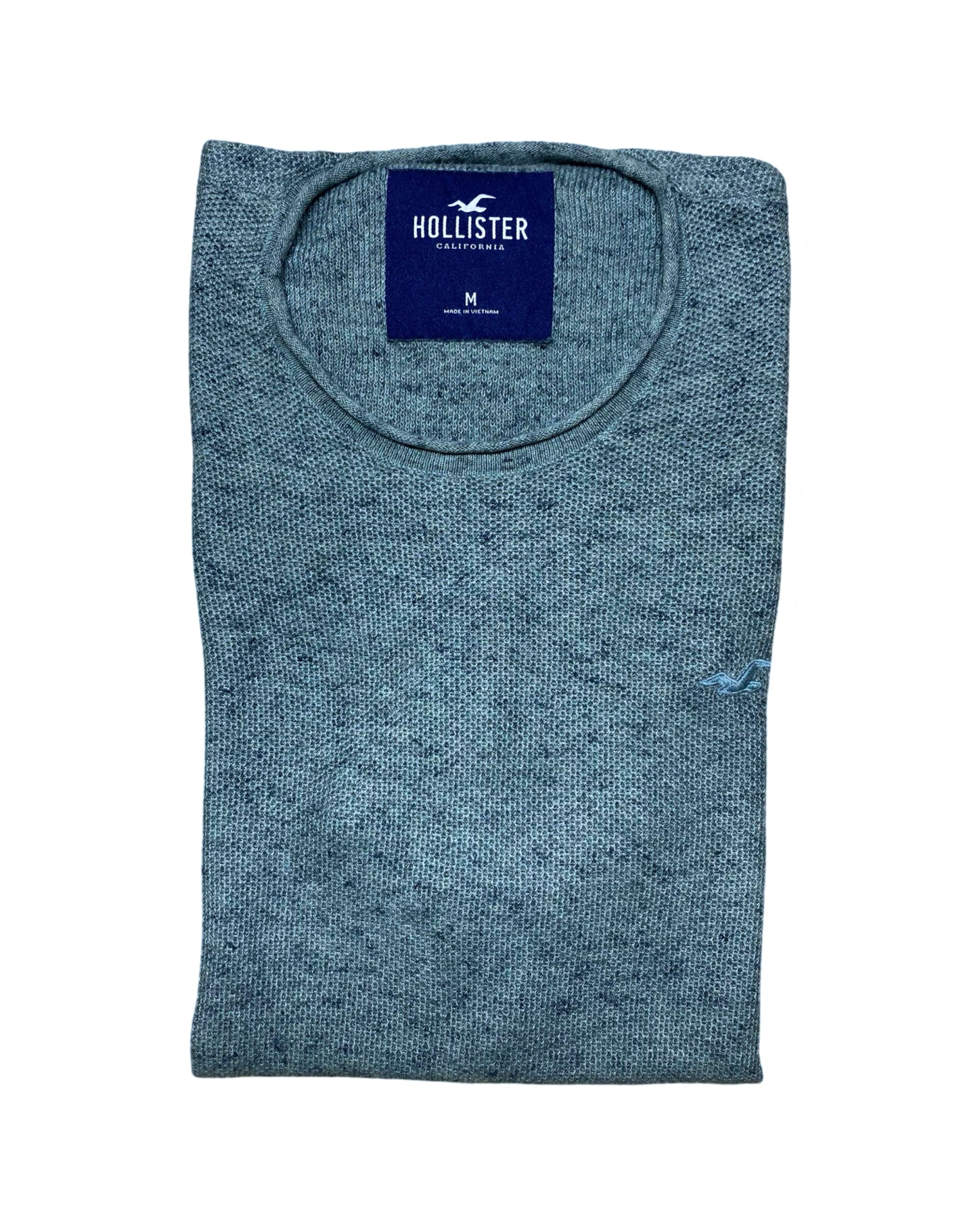 Hollister Heathered Knit Curved-Hem Tee | Medium | Chest 19.5”