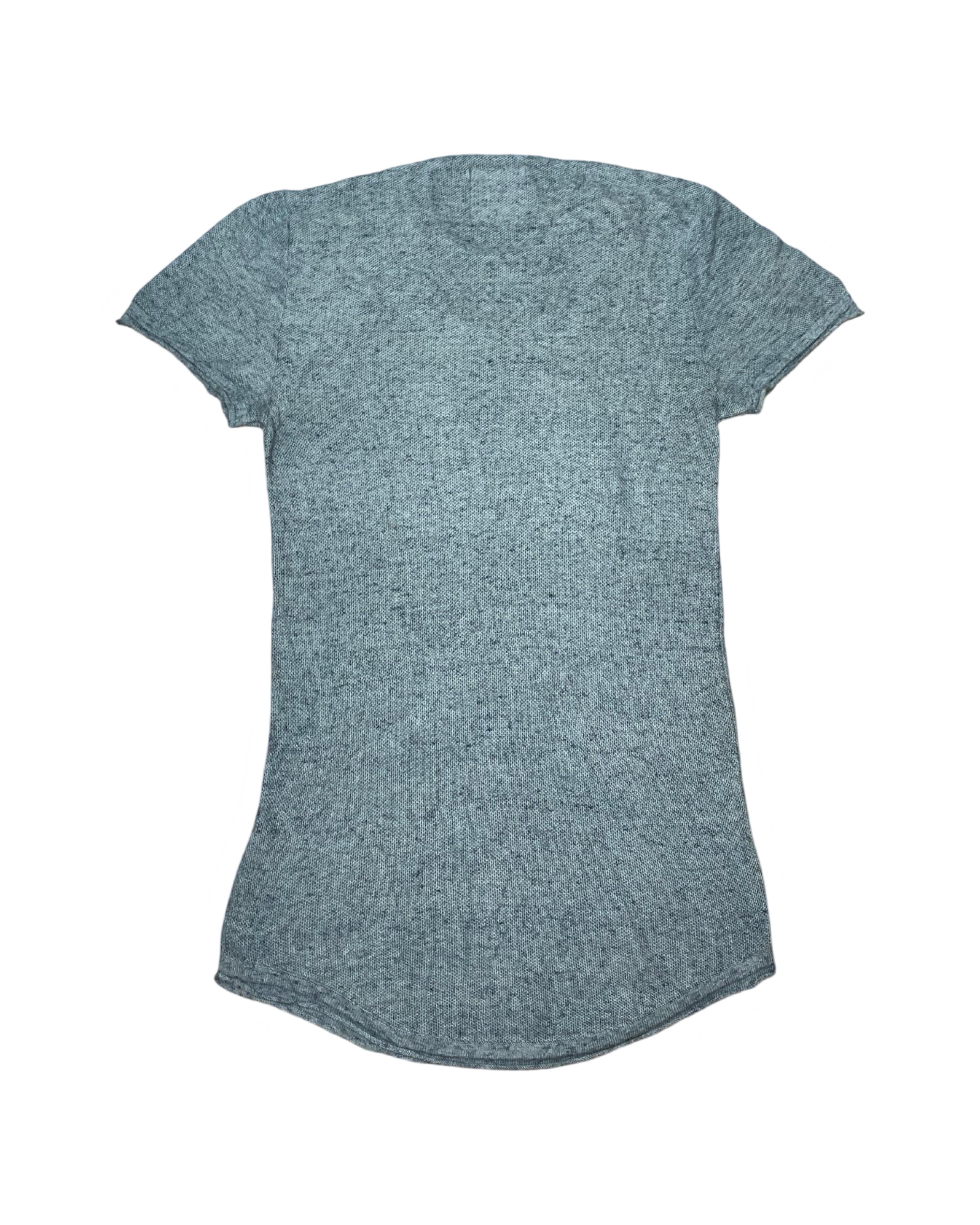 Hollister Heathered Knit Curved-Hem Tee | Medium | Chest 19.5”