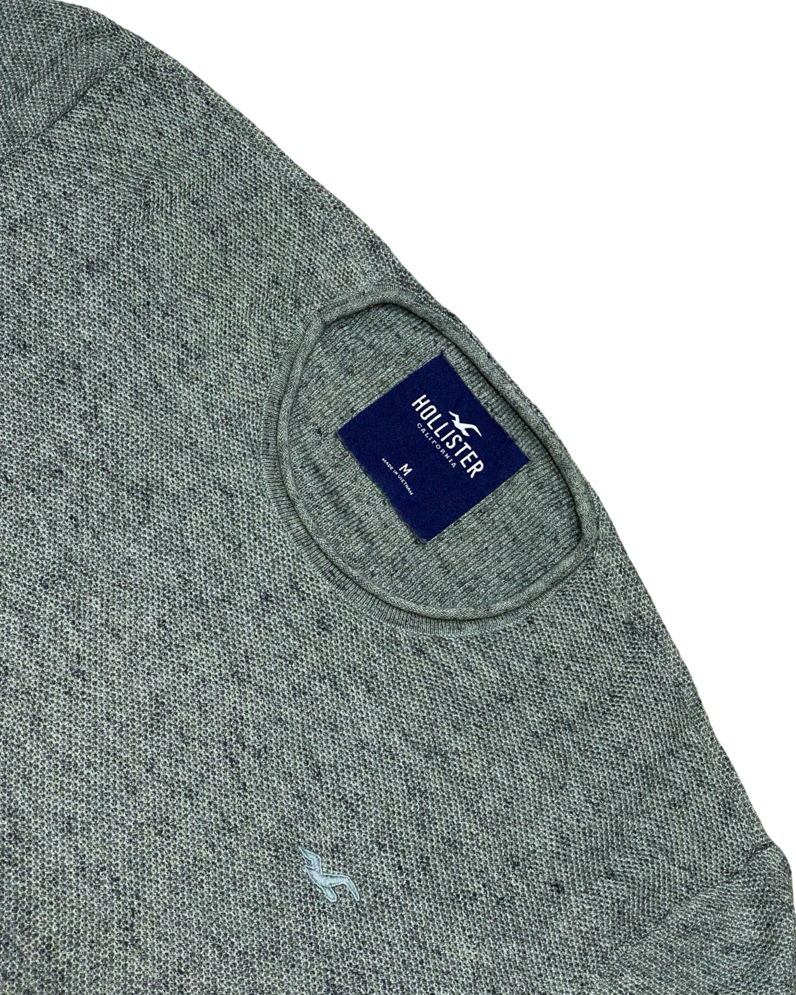 Hollister Heathered Knit Curved-Hem Tee | Medium | Chest 19.5”