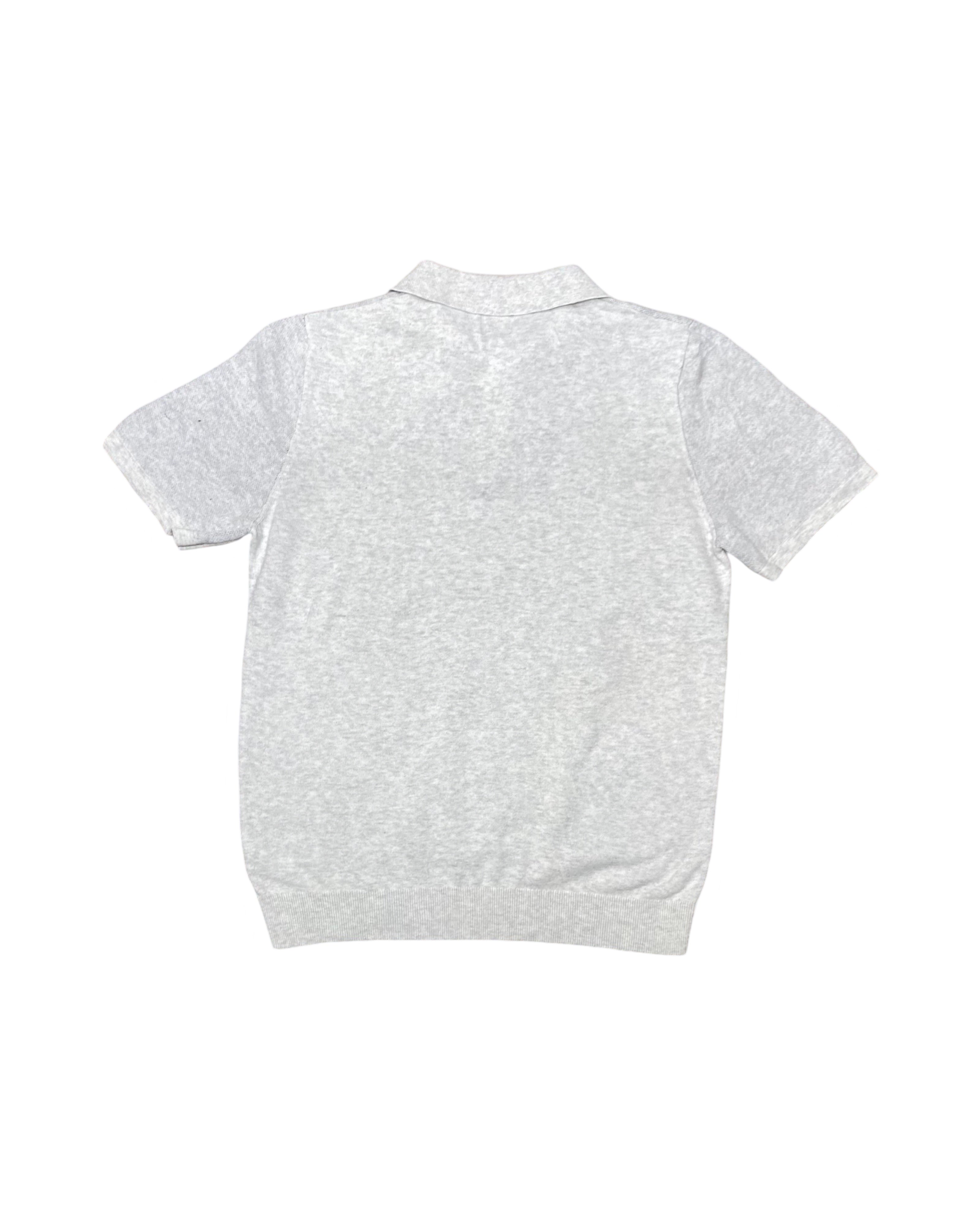 Next Grey Argyle Knit Polo Shirt | Small | Chest 19”