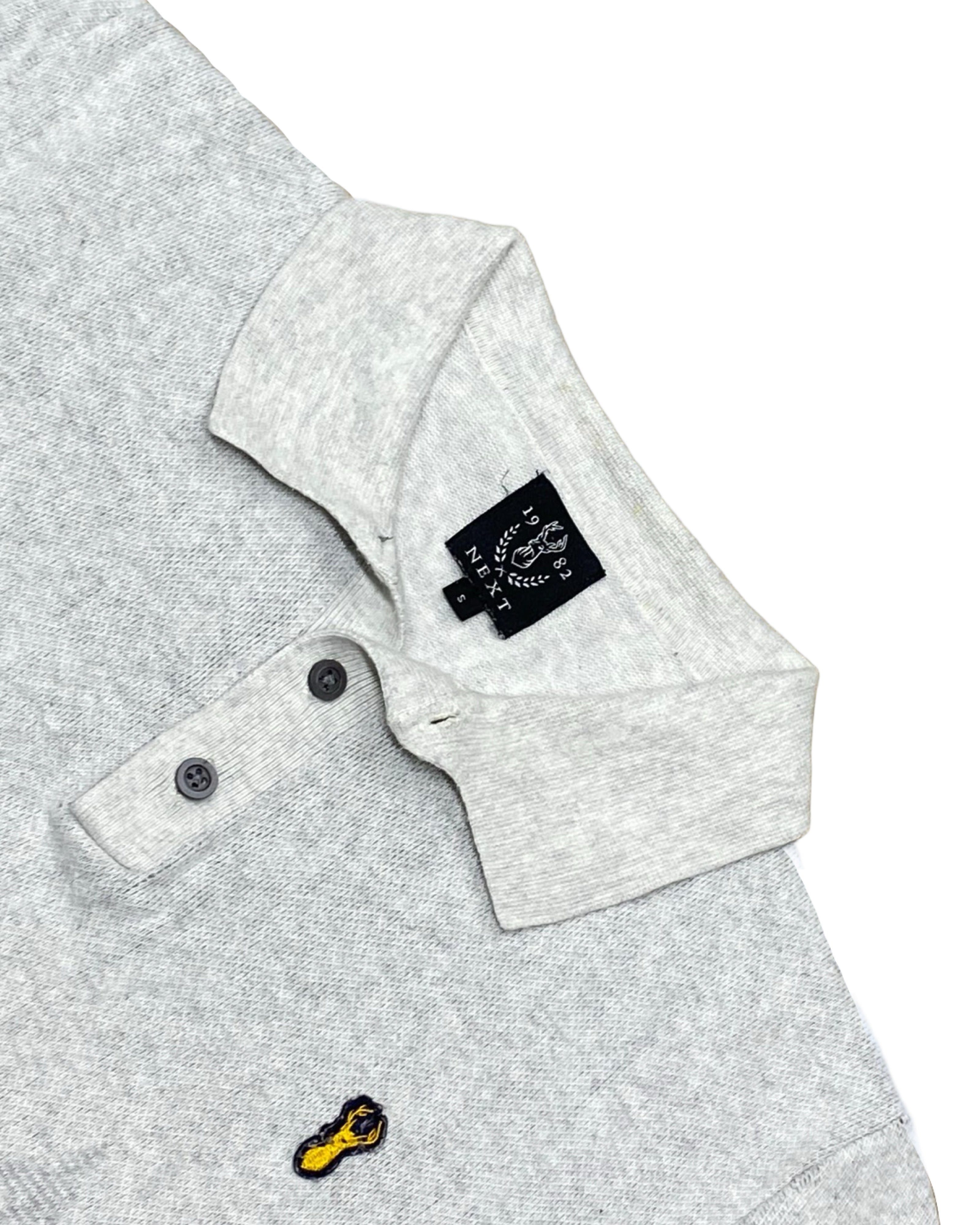 Next Grey Argyle Knit Polo Shirt | Small | Chest 19”