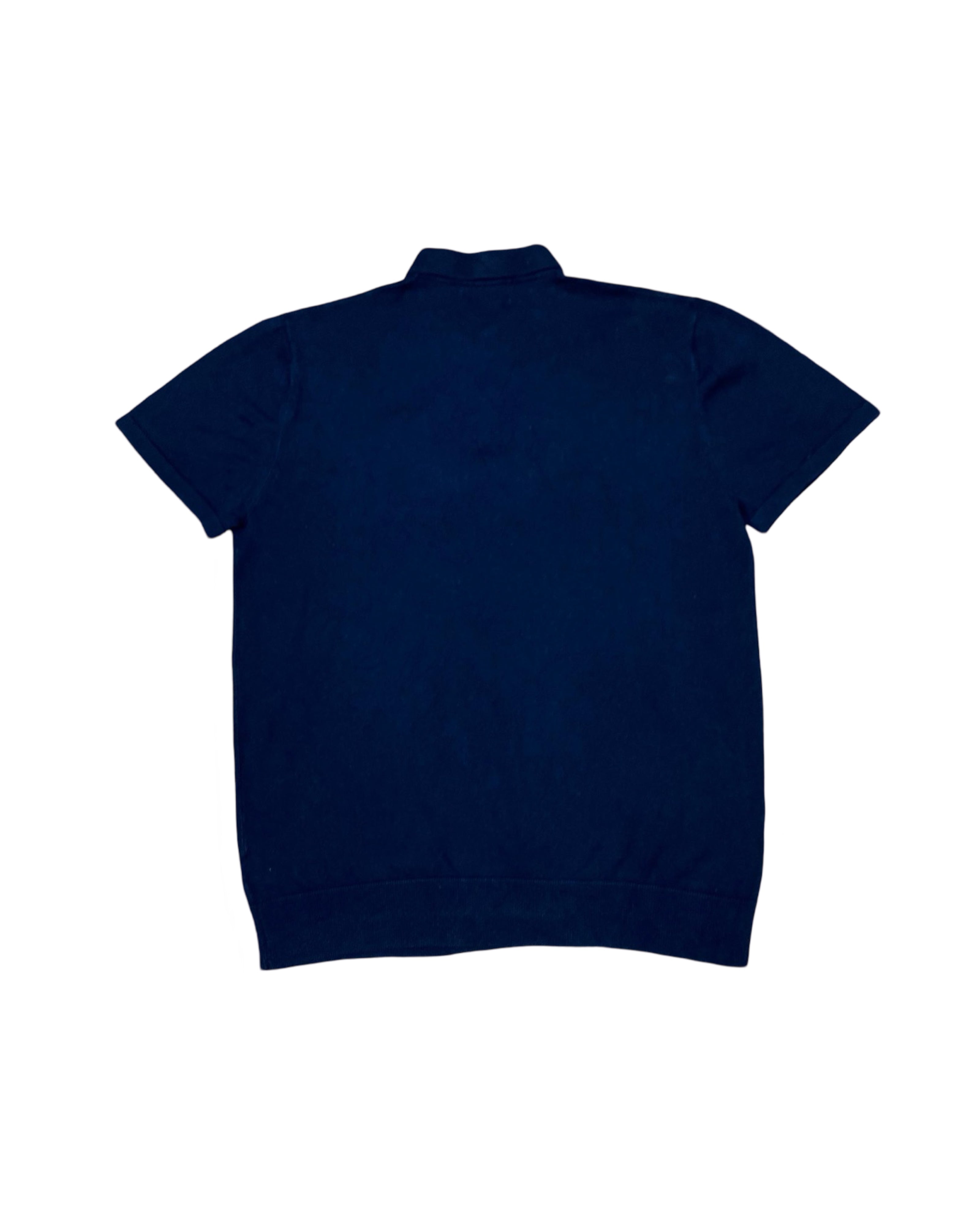 Next Navy Blue Knit Polo Shirt | Medium | Chest 20.5”