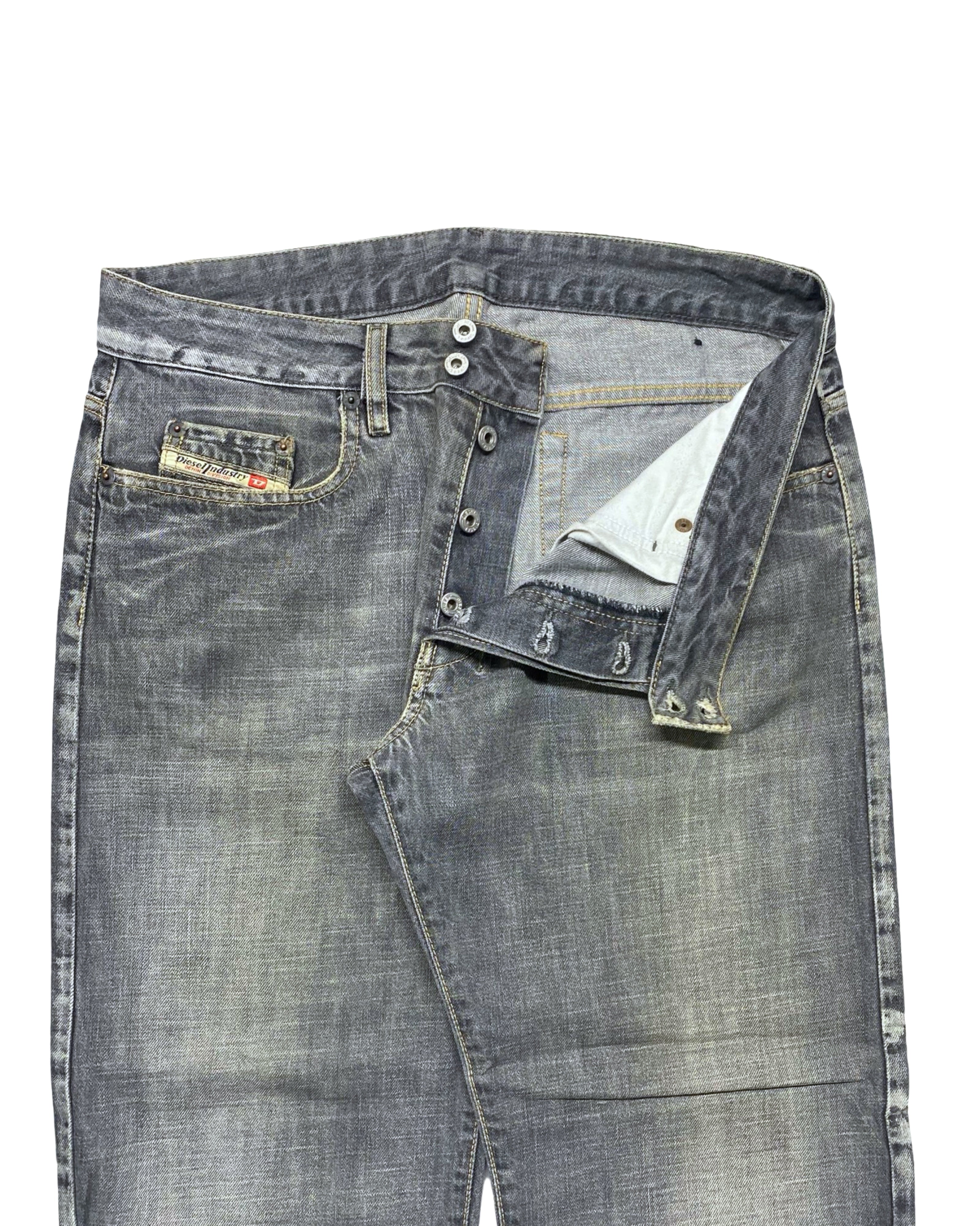 Diesel Industry Grey Distressed Denim Jeans | W34 L37.5