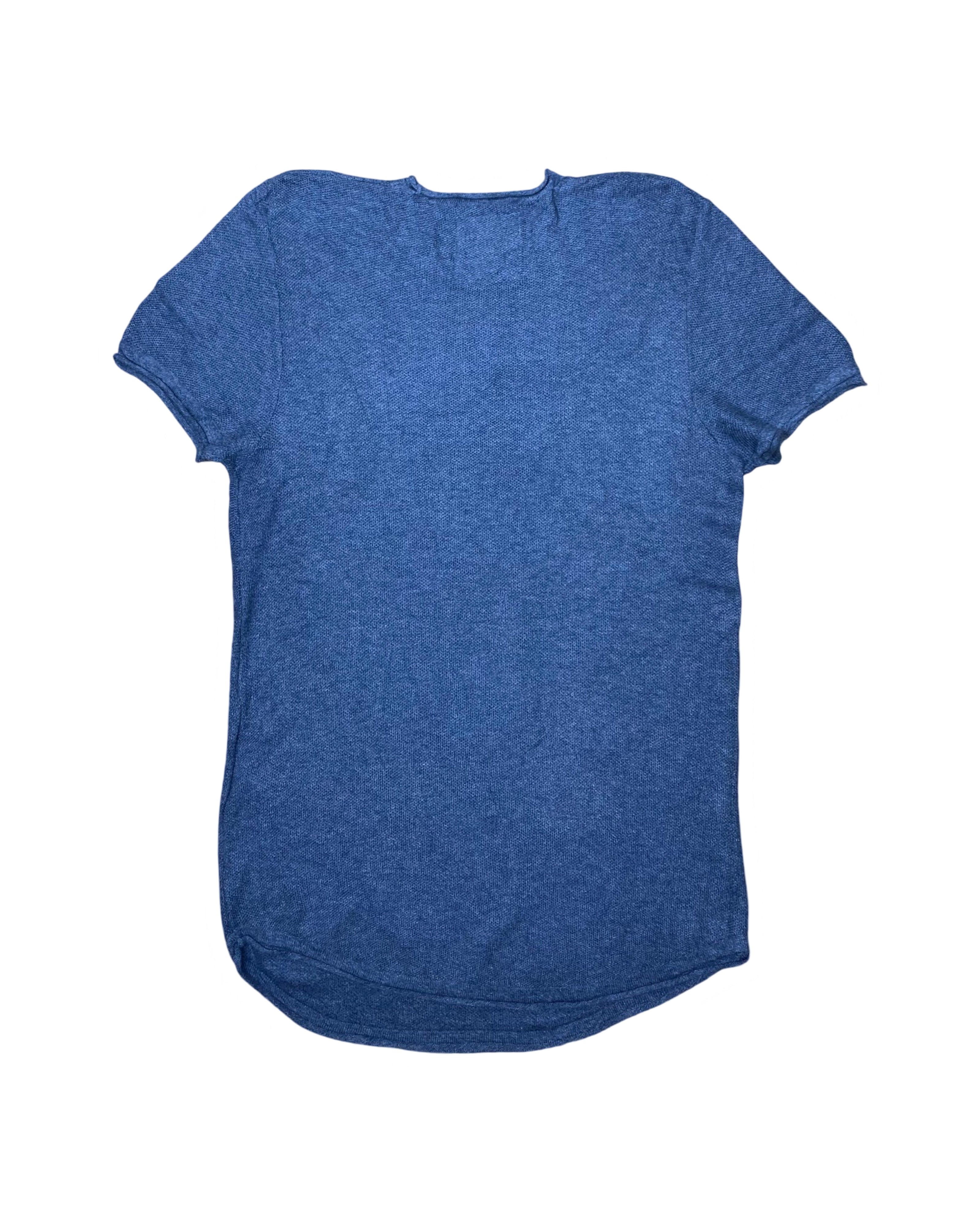 Hollister Blue Textured Knit Tee | Medium | Chest 19.5”