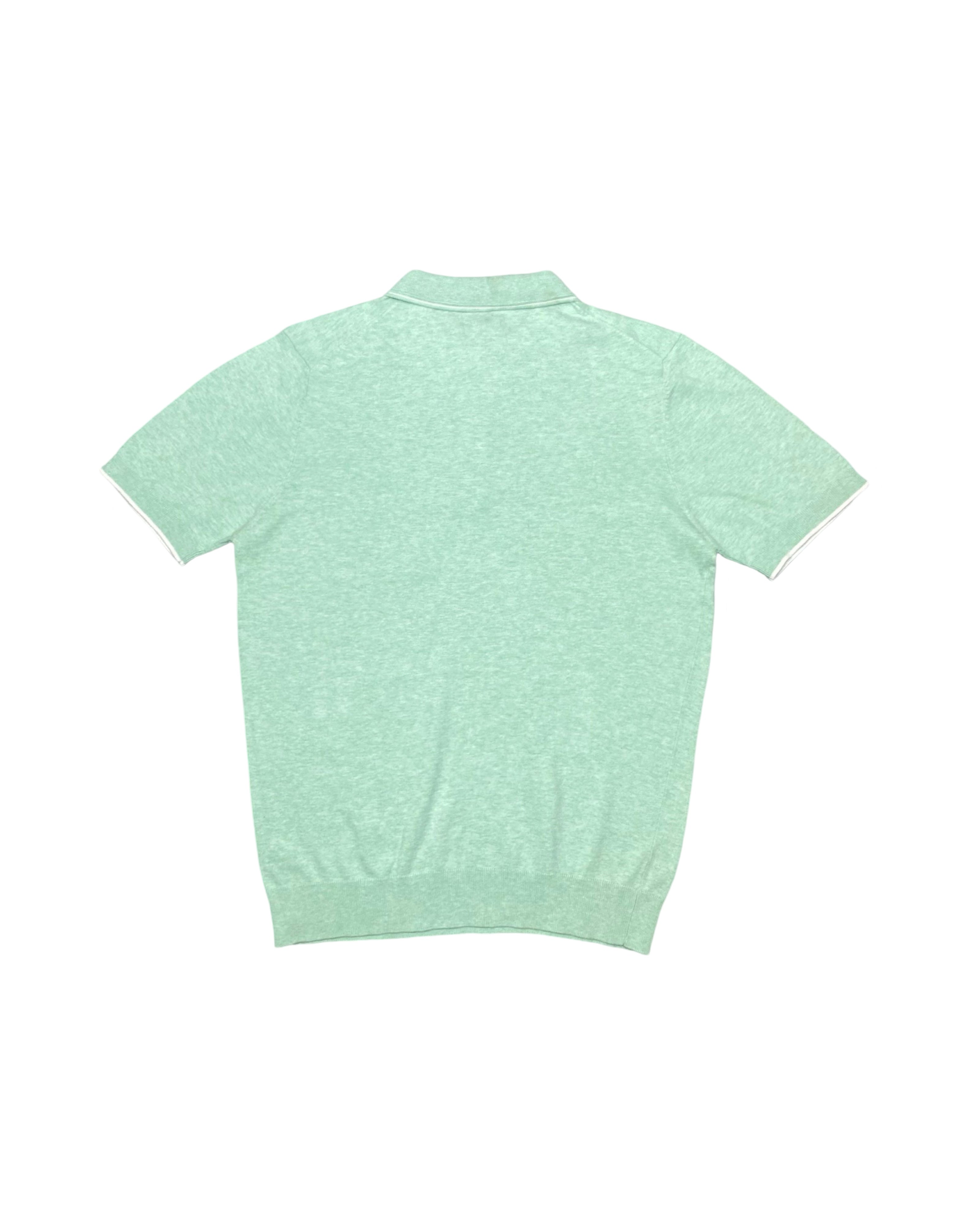 George Mint Green Knitted Polo Shirt | Medium | Chest 21” (Tagged New)