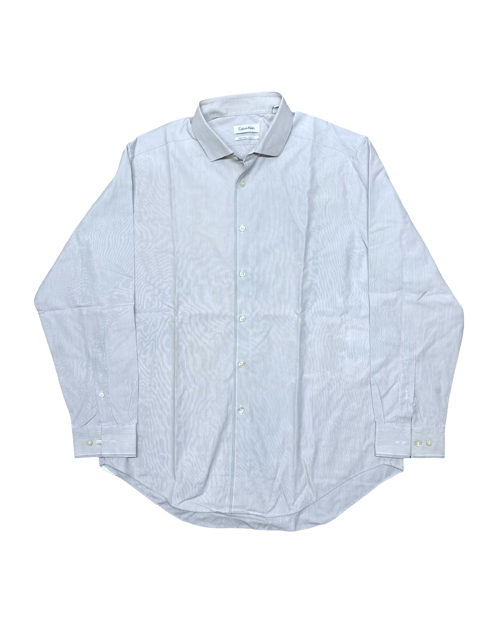 Calvin Klein Gray Pinstripe Slim Fit Shirt | Chest 22.5” | Medium